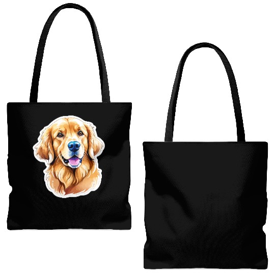 Golden Retriever Watercolor Tote Bags (AOP)