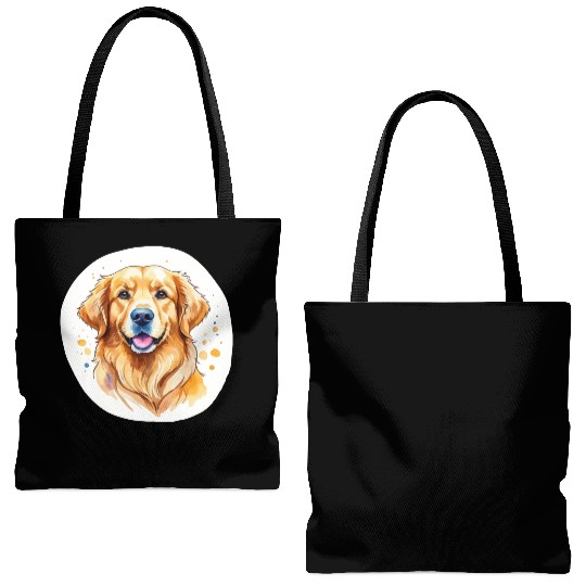 Golden Retriever Watercolor Tote Bags (AOP)
