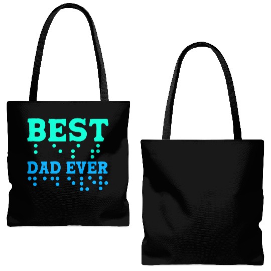 Braille Blind Awareness Best Dad Ever Tote Bags (AOP)