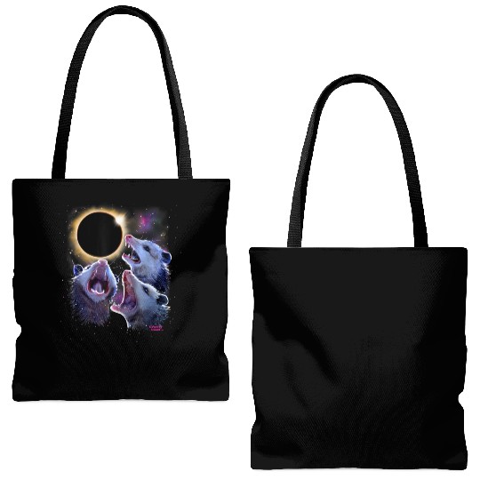 Opossums Howling Eclipse Possum Tote Bags (AOP)