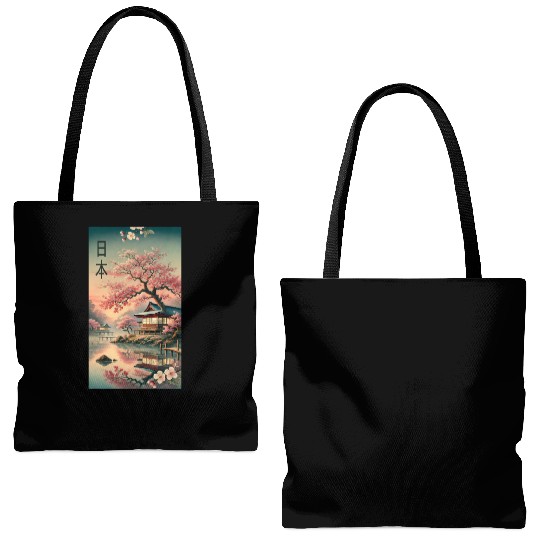Japan church flowers design Tote Bags (AOP)
