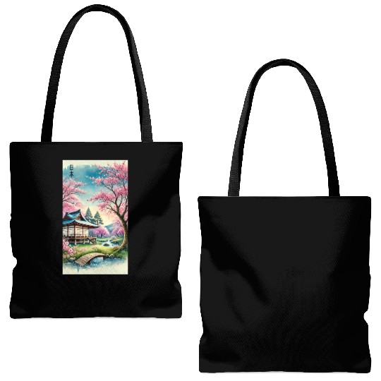 Japan church flowers otaku design Tote Bags (AOP)