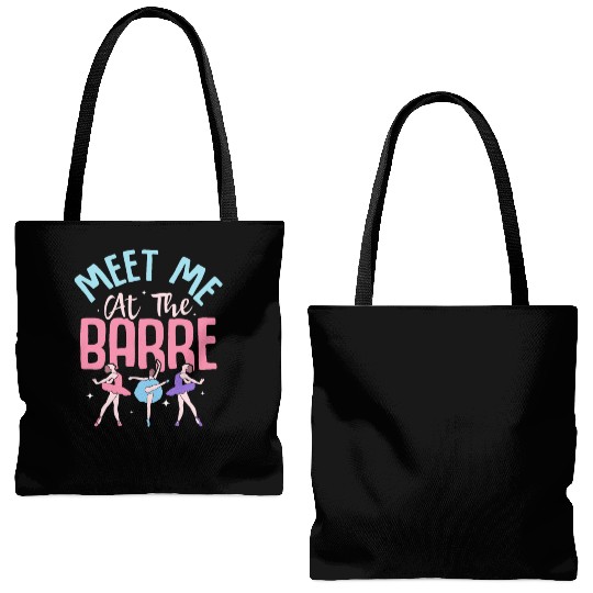 Meet Me At The Barre Ballet Ballerina Tote Bags (AOP)
