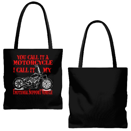 Emotional Support Motorcycle LIKE US ON FACEBOOK Tote Bags (AOP)