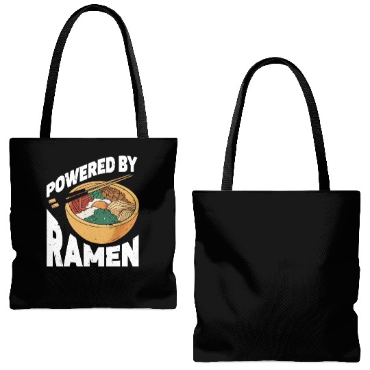 Powered By Ramen Anime Japanese Soup Cup Noodle Tote Bags (AOP)