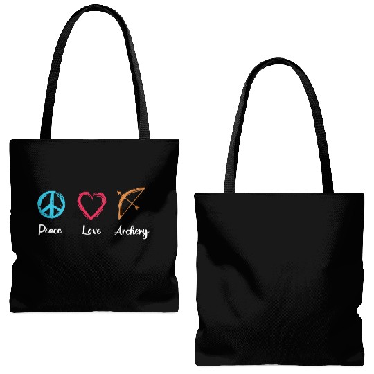 Peace Love Archery Tote Bags (AOP)