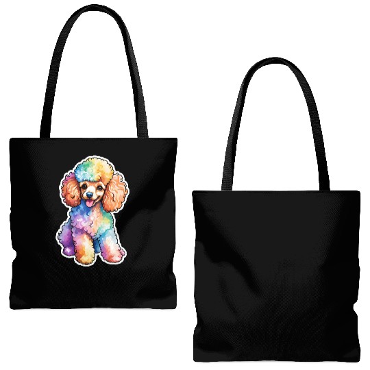 Poodle Watercolor Tote Bags (AOP)