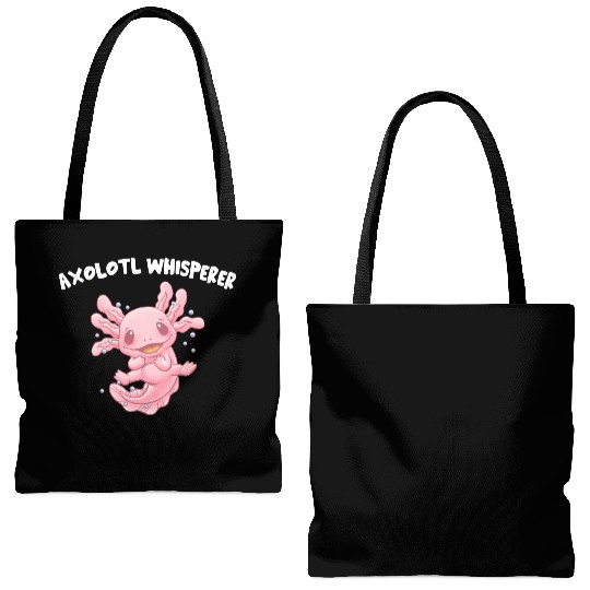 Axolotl Whisperer Salamander Animal Lover Amphibia Tote Bags (AOP)