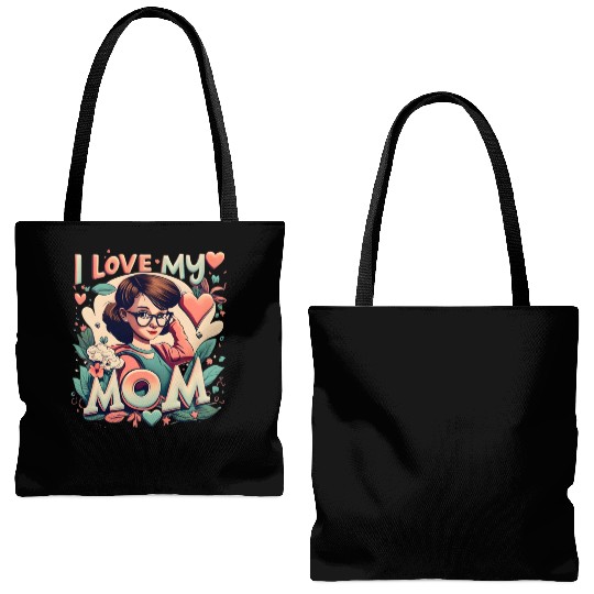 I Love My Mom Tote Bags (AOP)