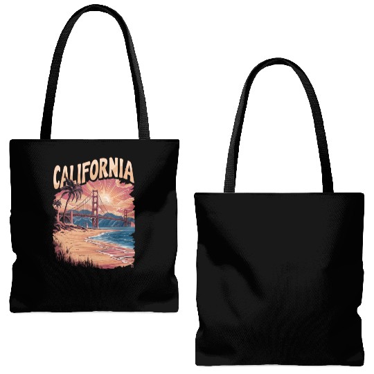 CALIFORNIA GOLDEN GATE BRIDGE BAY AREA Tote Bags (AOP)