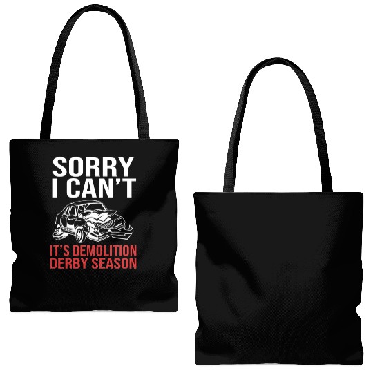 Funny Demolition Derby Its Demolition Derby Season Tote Bags (AOP)