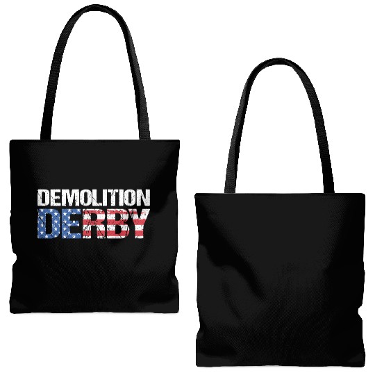4th Of July US Flag Motorsport Demolition Derby Tote Bags (AOP)