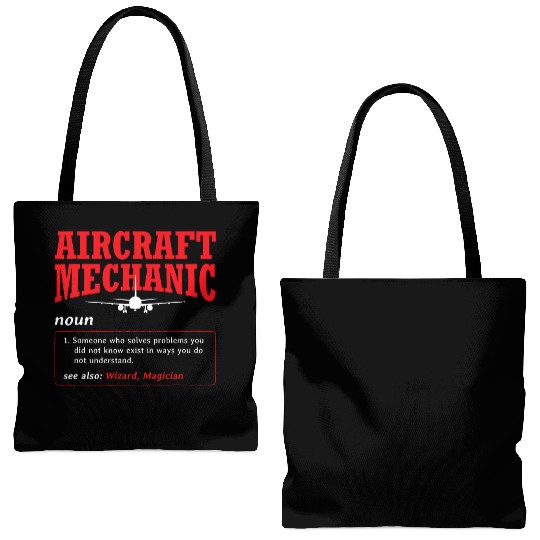 Aircraft Mechanic Definition Airplane Aircraft Tote Bags (AOP)