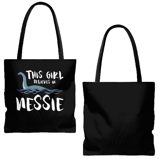 Girl Believes In Nessie Loch Ness Cryptid Tote Bags (AOP)
