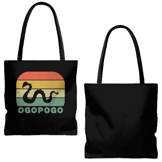 Ogopogo Retro Lake Monster Cryptid Tote Bags (AOP)