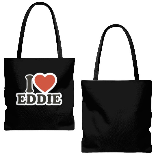 I LOVE Tote Bags (AOP) Boyfriend gift idea I LOVE Eddie