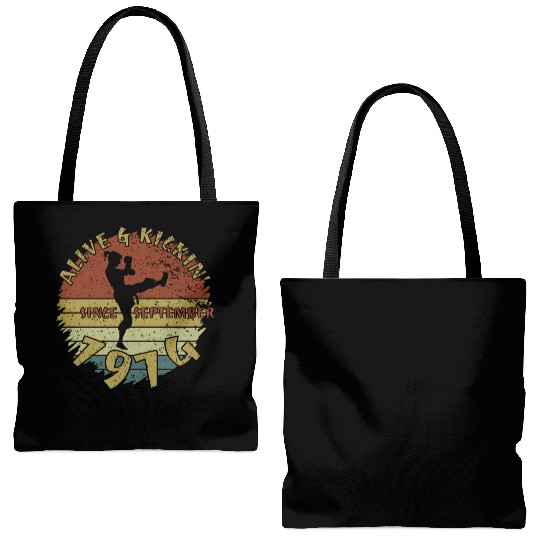 50th birthday Alive and kickin since 09/1974 Tote Bags (AOP)