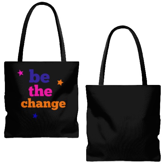 be the change Tote Bags (AOP)
