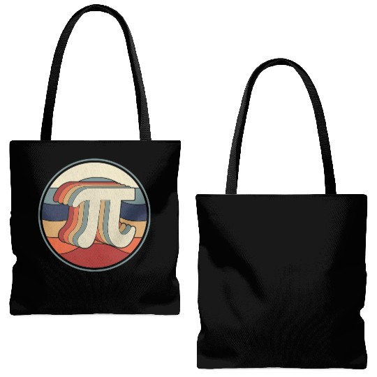 Vintage Pi Day Math 70s 80s Retro Pi Symbol Tote Bags (AOP)