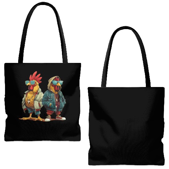 Streetwear-clad chickens with style Tote Bags (AOP)