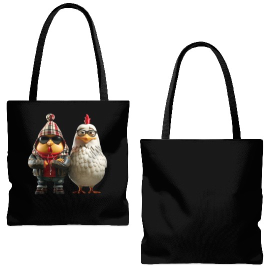 Hip chickens in cool streetwear Tote Bags (AOP)