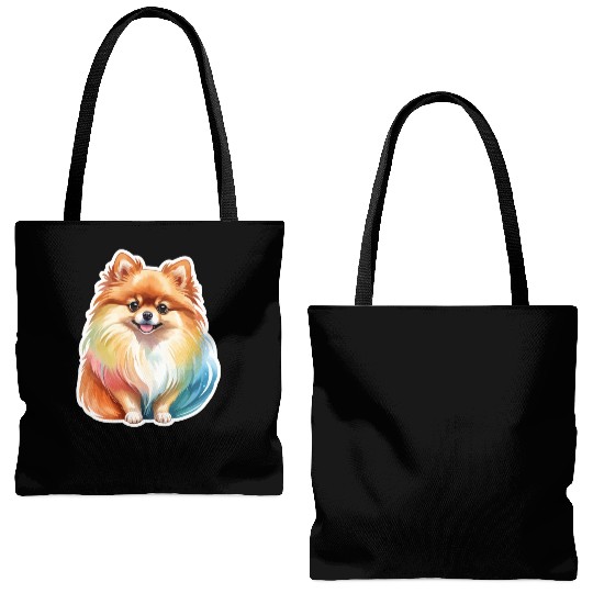 Pomeranian Watercolor Tote Bags (AOP)