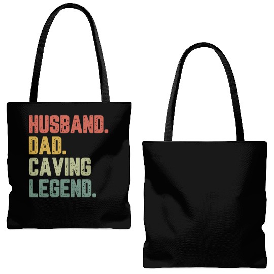 Husband Dad Caving Legend Funny Father Tote Bags (AOP)