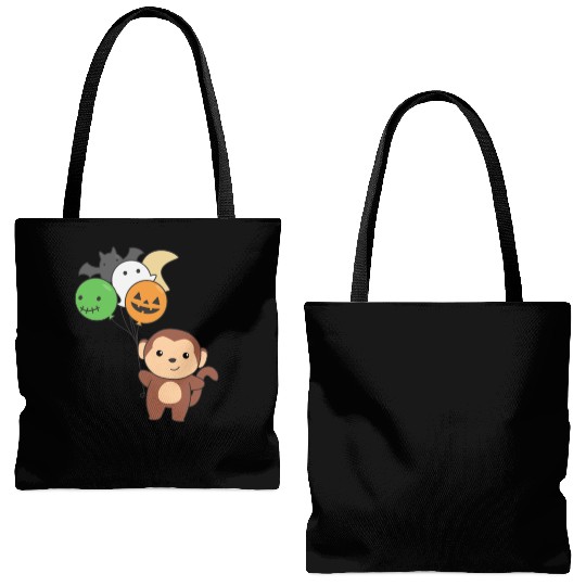 Monkey Halloween Balloons For Kids Cute Monkeys Tote Bags (AOP)