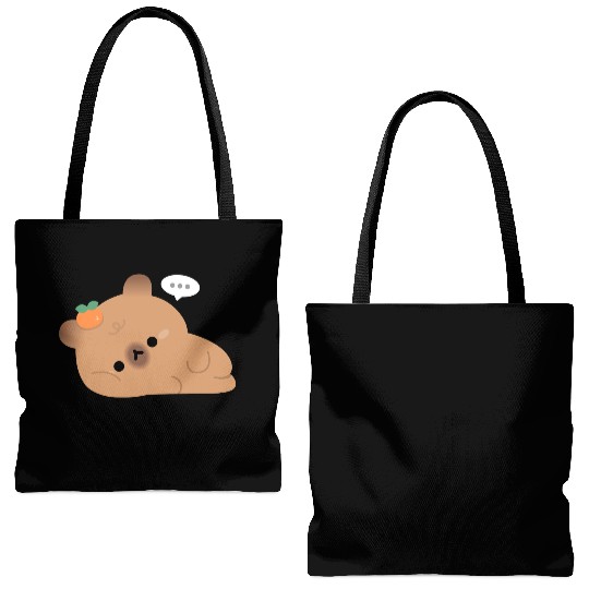 Tired Capybara Tote Bags (AOP)