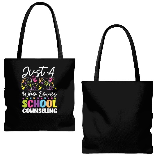 School Counselor Just A Girl Who Tote Bags (AOP)