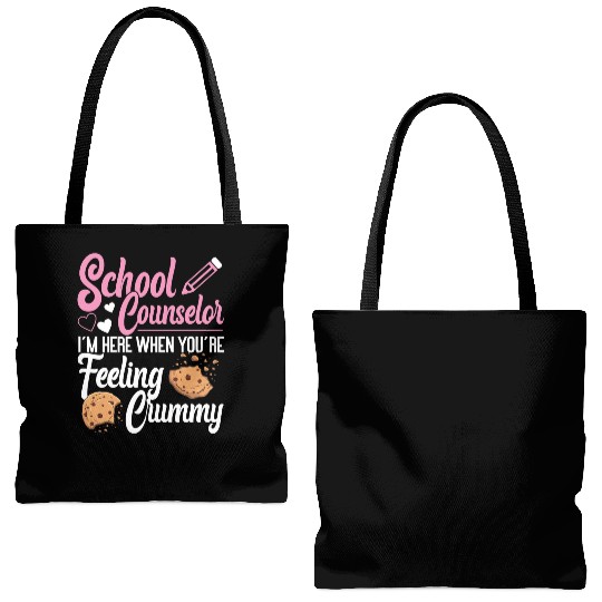 School Counselor Pun Cookie School Tote Bags (AOP)