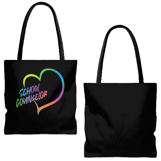 School Counselor Heart Watercolor Tote Bags (AOP)