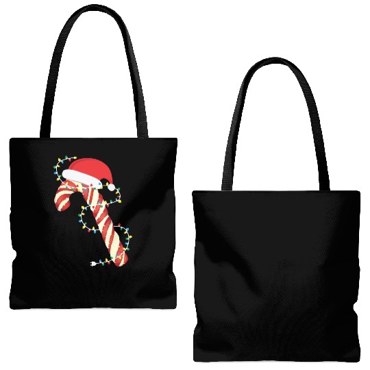 Christmas Candy Cane Santa Xmas Kids Toddler Youth Tote Bags (AOP)