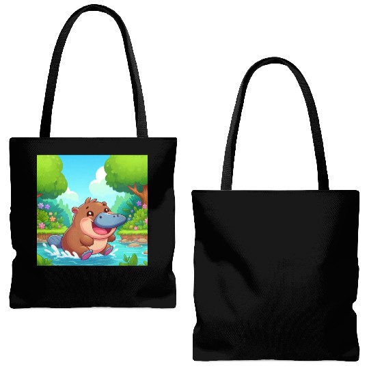 The hippo-platypus Tote Bags (AOP)
