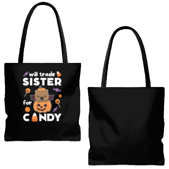 Wombat Halloween Trade Sister For Candy Tote Bags (AOP)