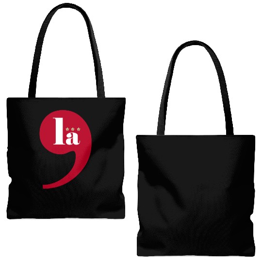 Comma La - Kamala Harris 2024 Playful LA Election Tote Bags (AOP)