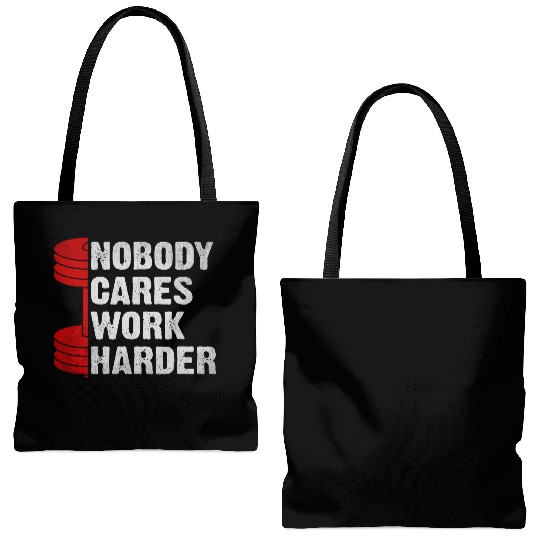Nobody Cares Work Harder Fitness Workout Gym Tote Bags (AOP)