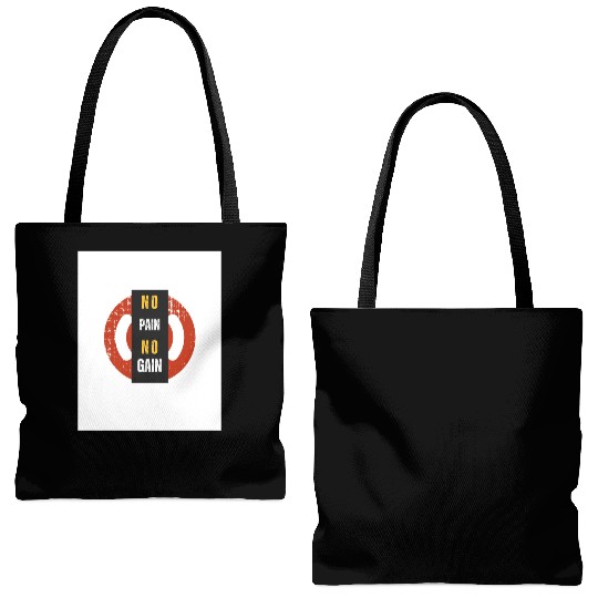 No Pain No Gain Tote Bags (AOP)
