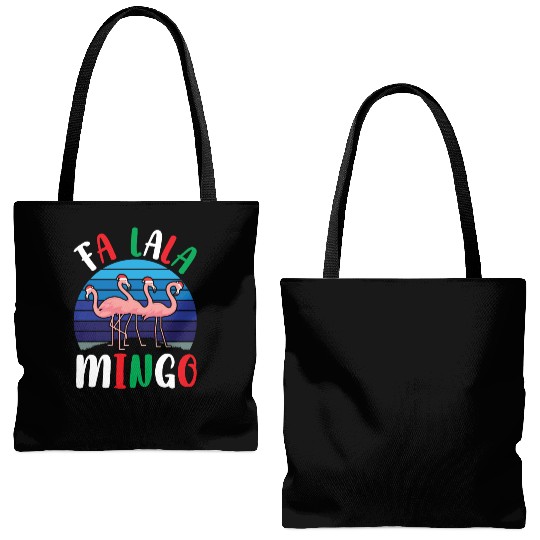 Candy Cane Flamingoes Fa La La Mingo Flamingo Tote Bags (AOP)