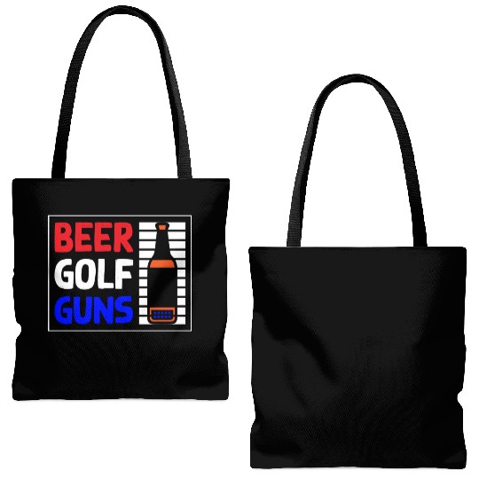 Beer Golf Guns Tote Bags (AOP)