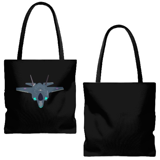 Stealthy F-35 Fighter Jet Design Tote Bags (AOP)