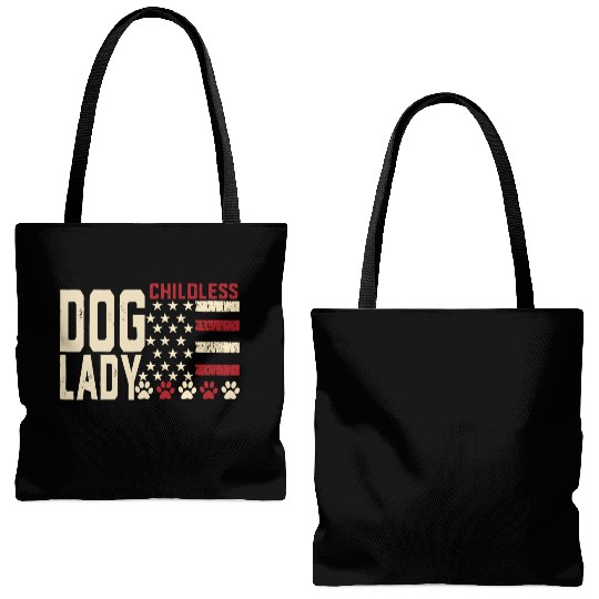 Childless Dog Lady Vote 2024 US Flag Democratic Tote Bags (AOP)