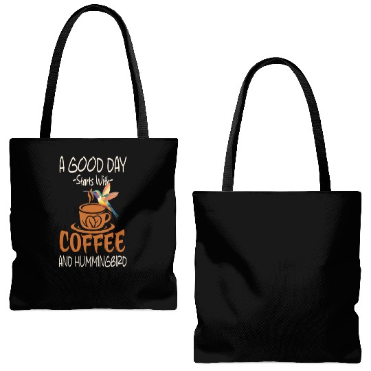 A Good Day Starts With Coffee And Hummingbird Tote Bags (AOP)