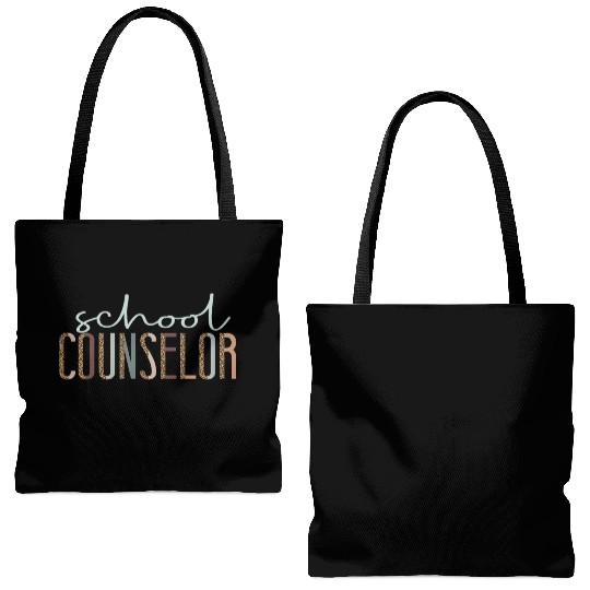 School Counselor Leopard Cheetah Tote Bags (AOP)