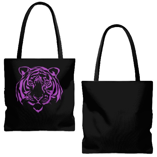 Pink Liger Head Tiger Lion Cross Hybrid Animal Tote Bags (AOP)