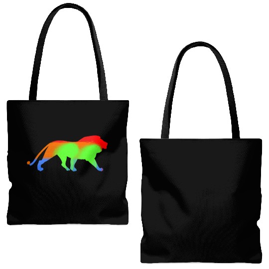 Liger Colorful Body Tiger Lion Hybrid Cross Funny Tote Bags (AOP)