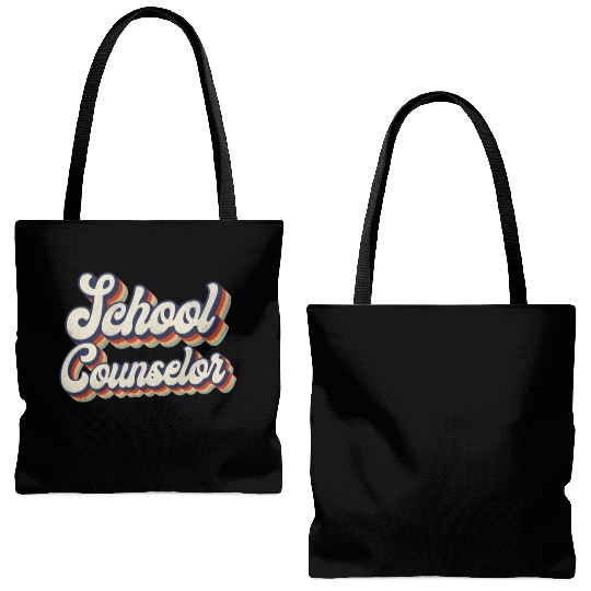 School Counselor Retro Vintage Tote Bags (AOP)