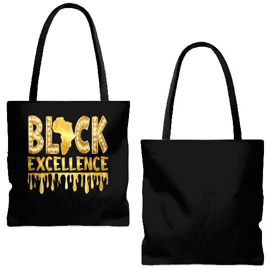Black Excellence Tote Bags (AOP)