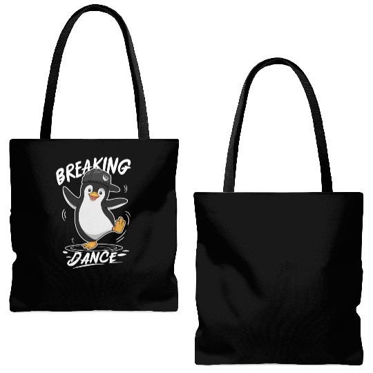 Breaking Dance Penguin Hip Hop Tote Bags (AOP)