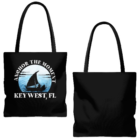 Florida ANCHOR THE MOMENT KEY-WEST, FL Vintage Tote Bags (AOP)